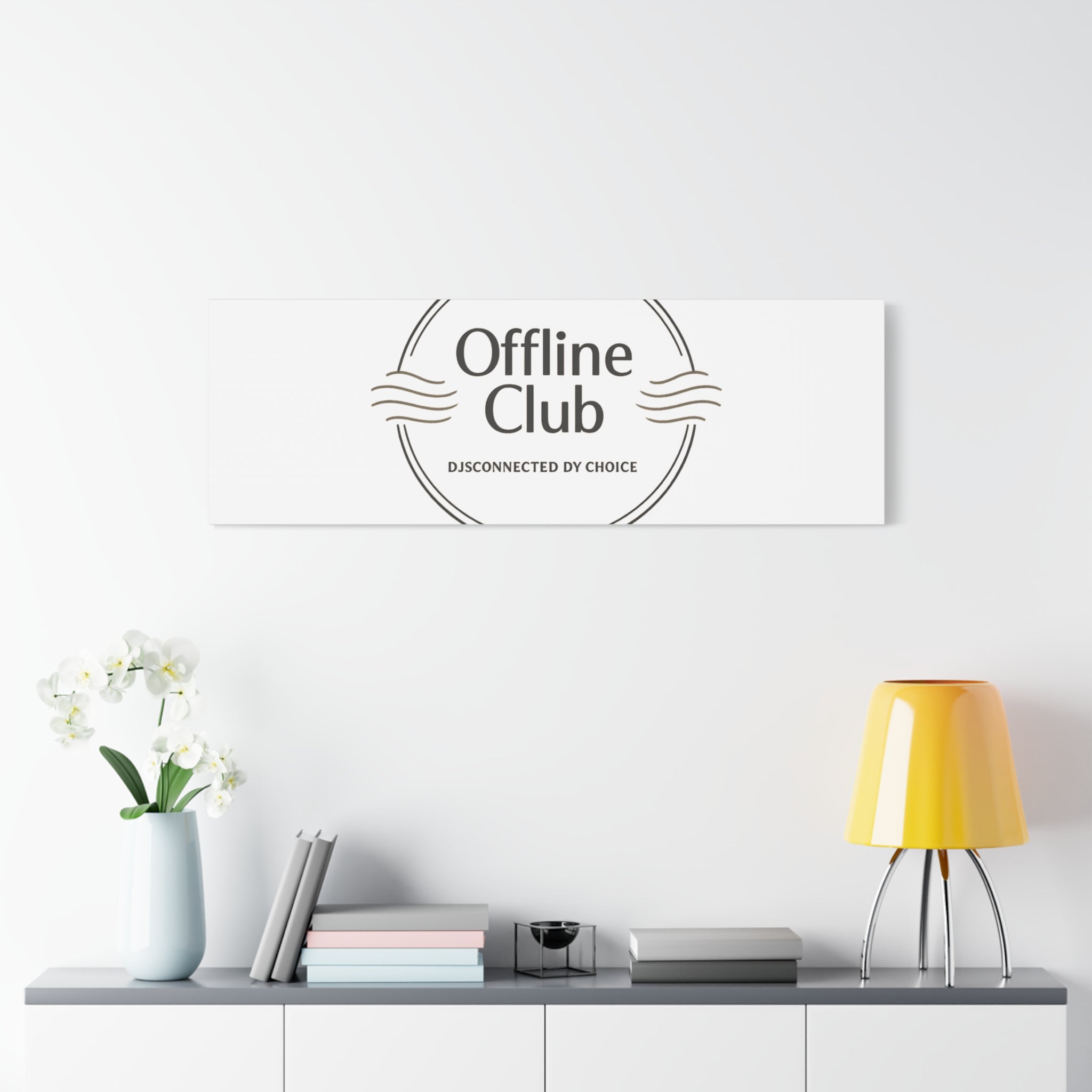 Offline Club Badge Canvas, Digital Detox emblem, log off, no notifications