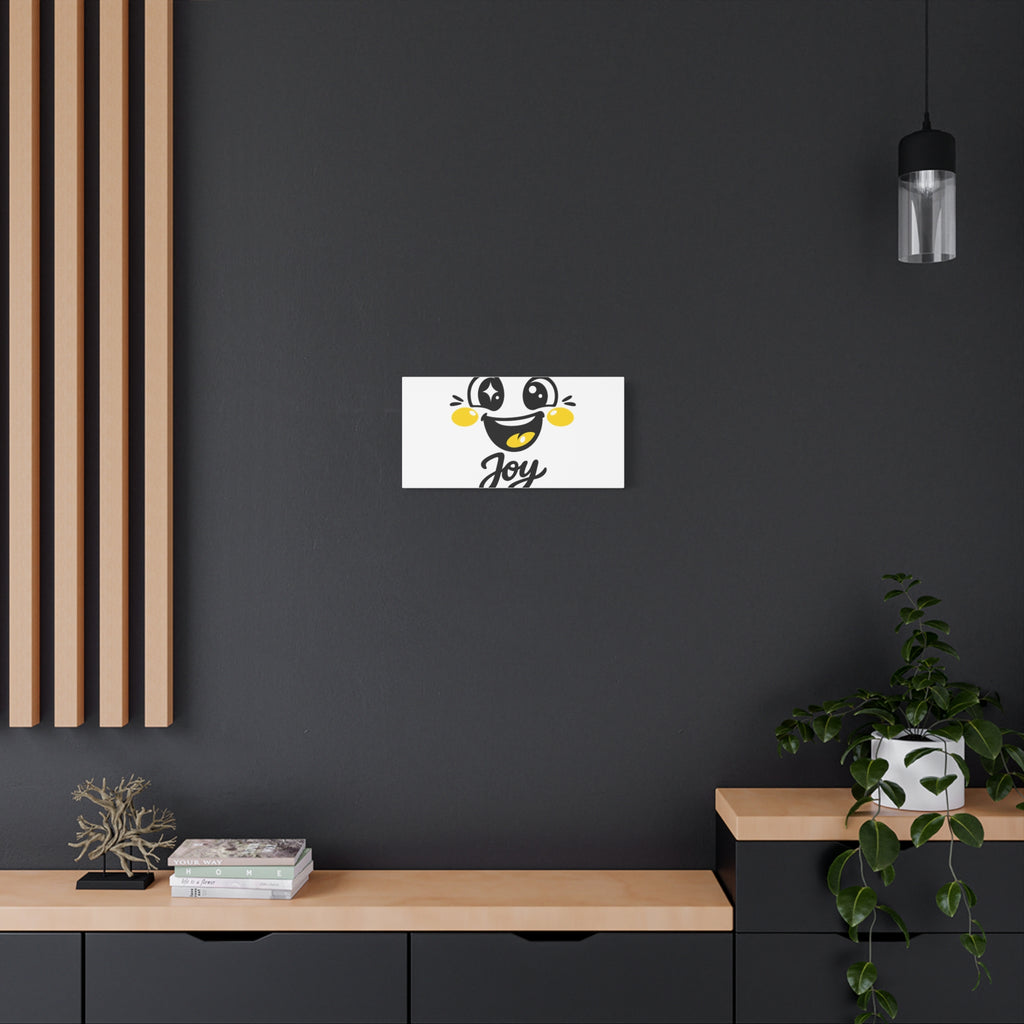 Joy Mood Face Canvas | kawaii minimal, thick outline emoji cartoon