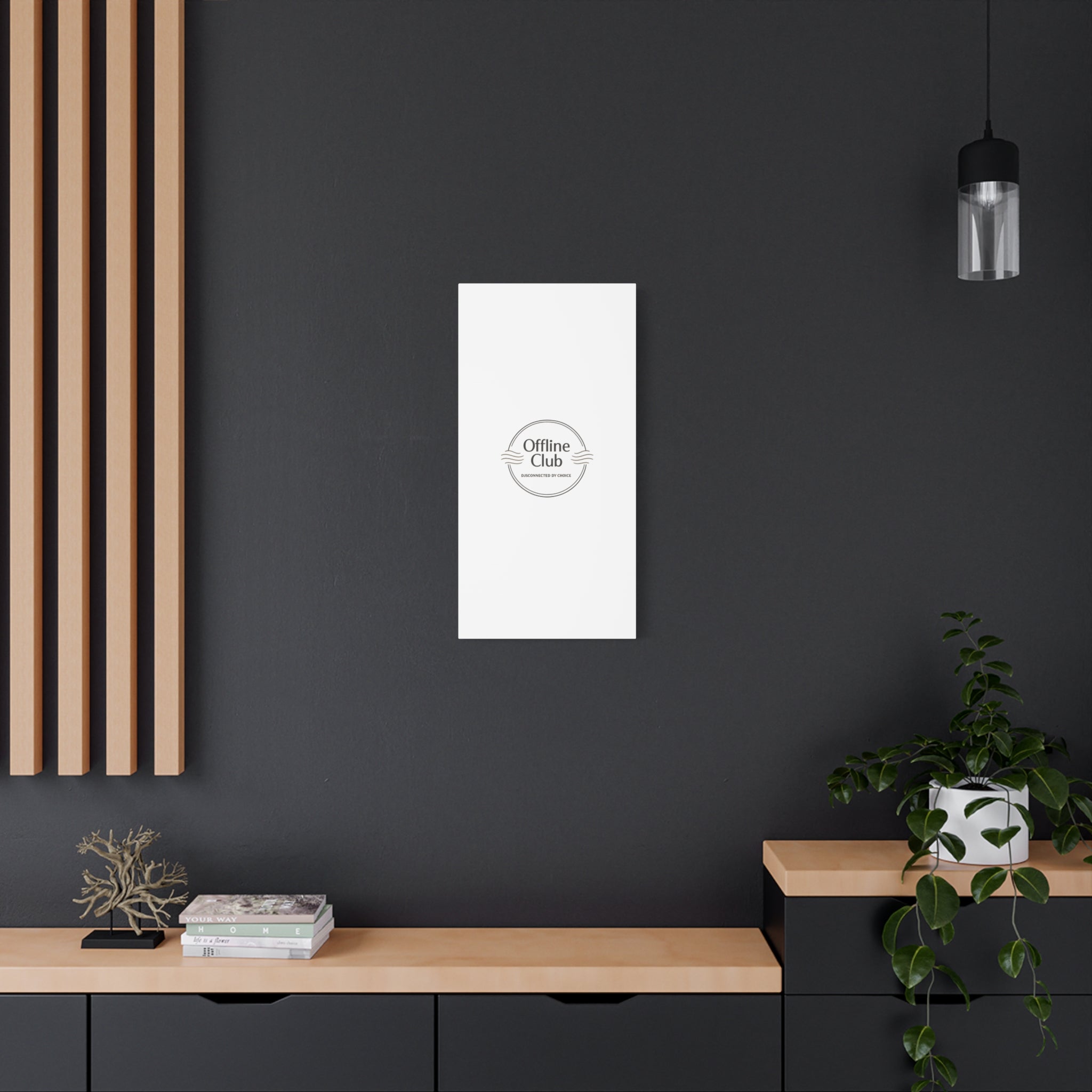 Offline Club Badge Canvas, Digital Detox emblem, log off, no notifications