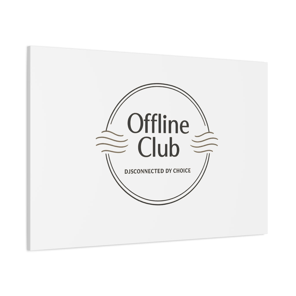 Offline Club Badge Canvas, Digital Detox emblem, log off, no notifications