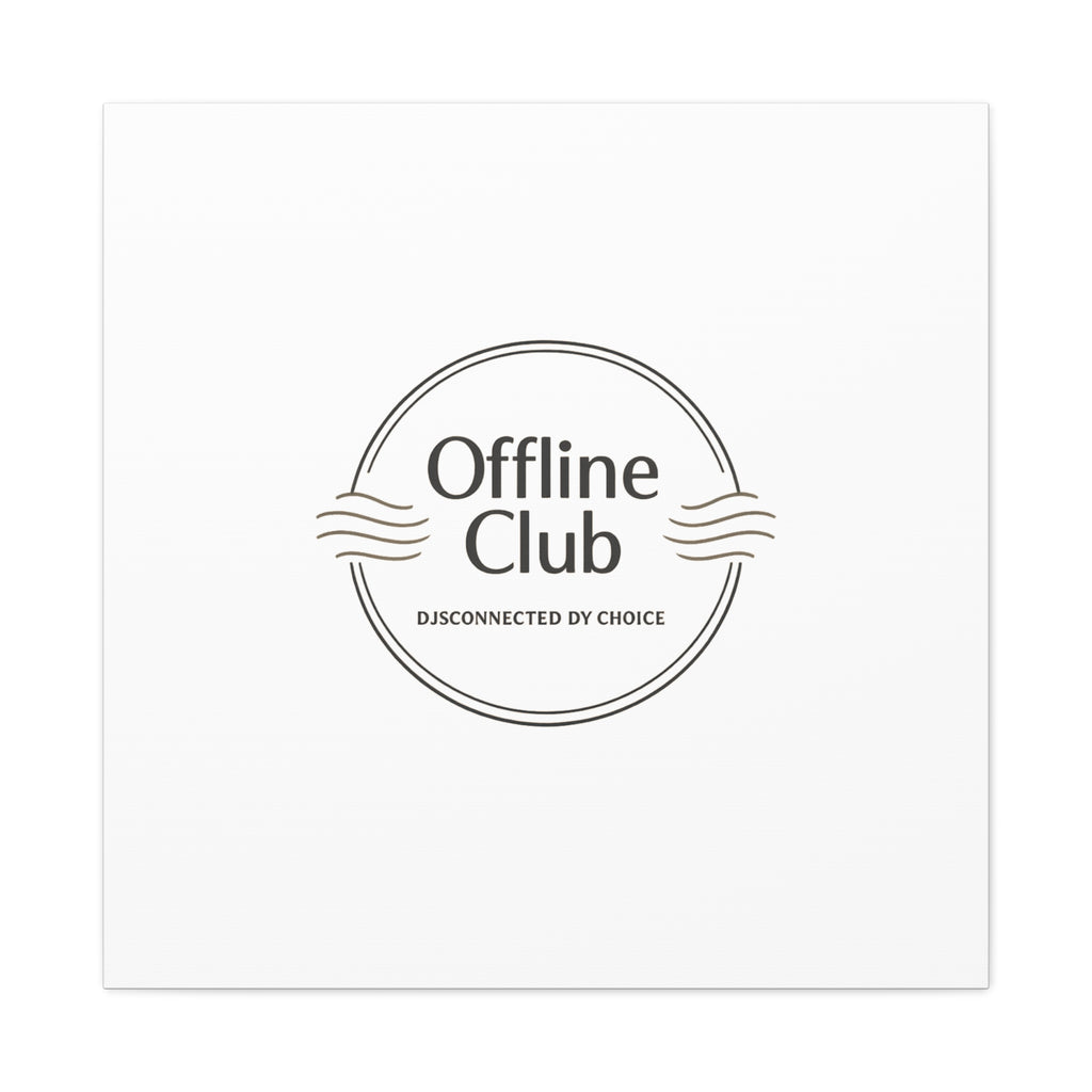 Offline Club Badge Canvas, Digital Detox emblem, log off, no notifications
