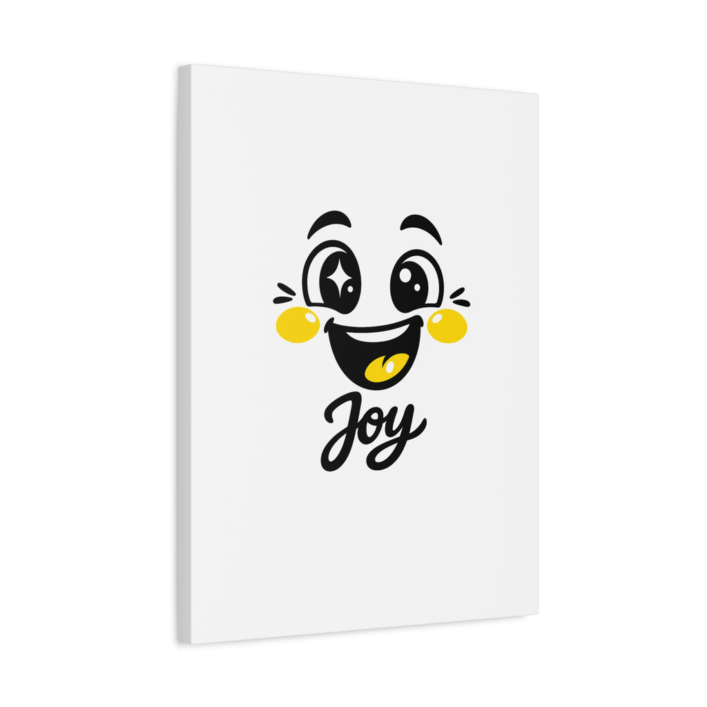 Joy Mood Face Canvas | kawaii minimal, thick outline emoji cartoon