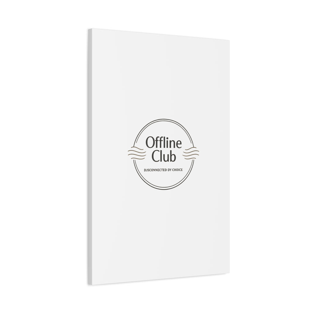 Offline Club Badge Canvas, Digital Detox emblem, log off, no notifications