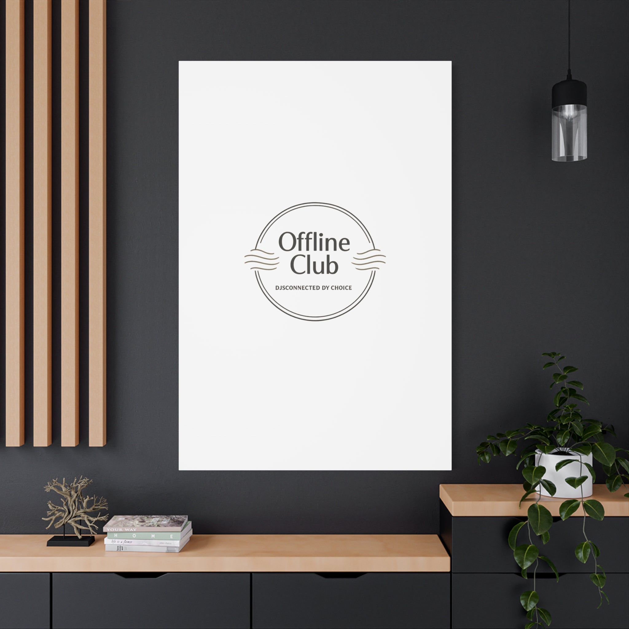 Offline Club Badge Canvas, Digital Detox emblem, log off, no notifications