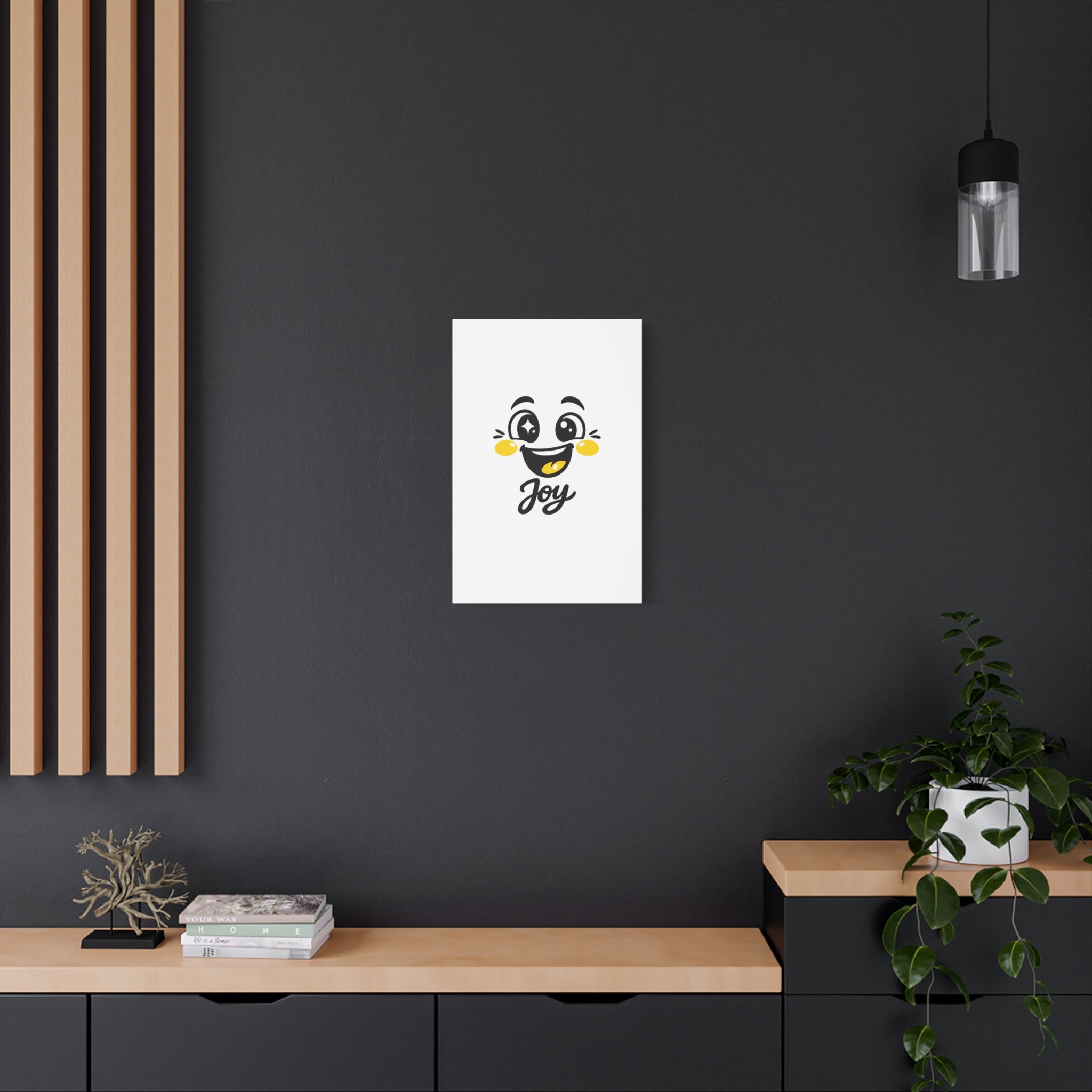 Joy Mood Face Canvas | kawaii minimal, thick outline emoji cartoon