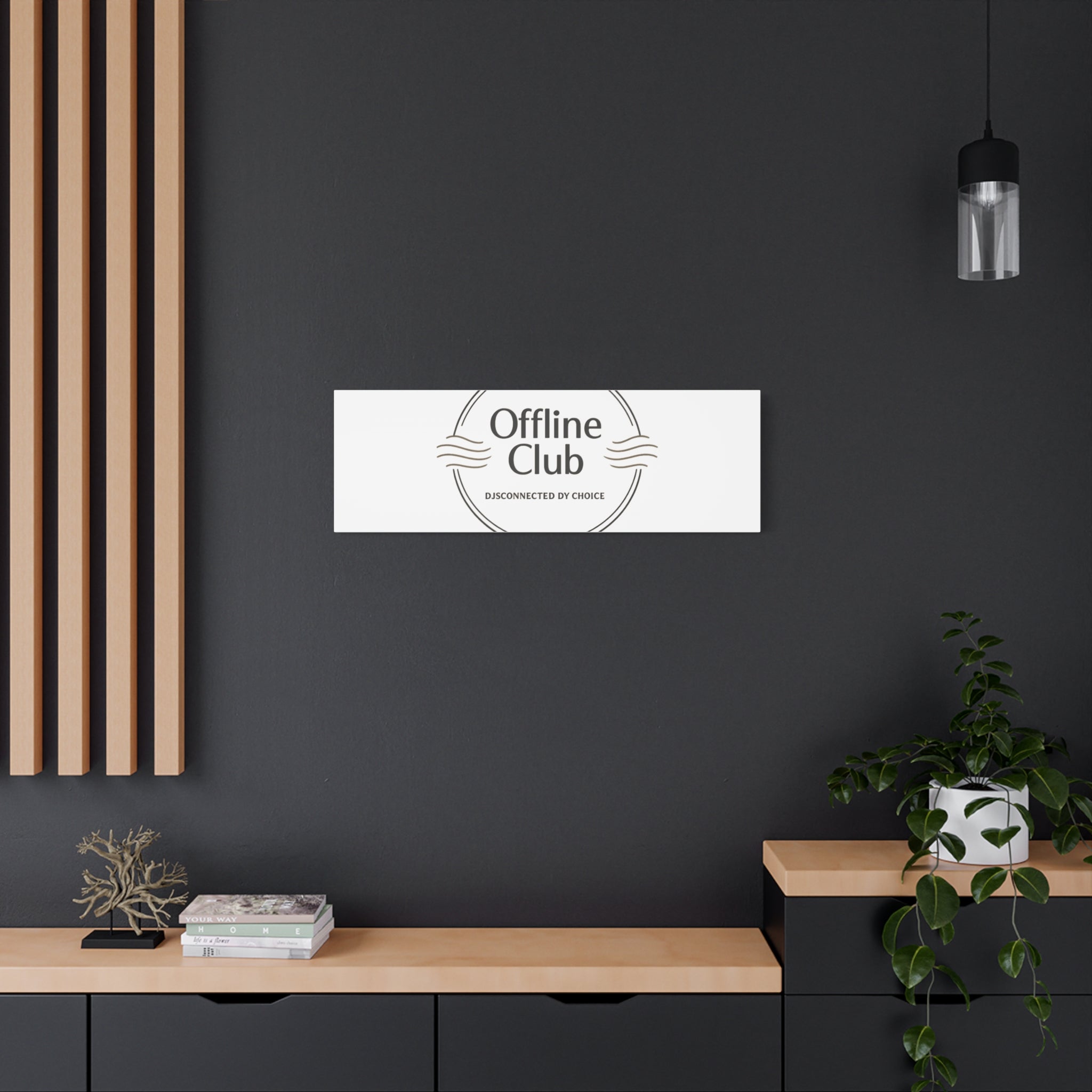Offline Club Badge Canvas, Digital Detox emblem, log off, no notifications