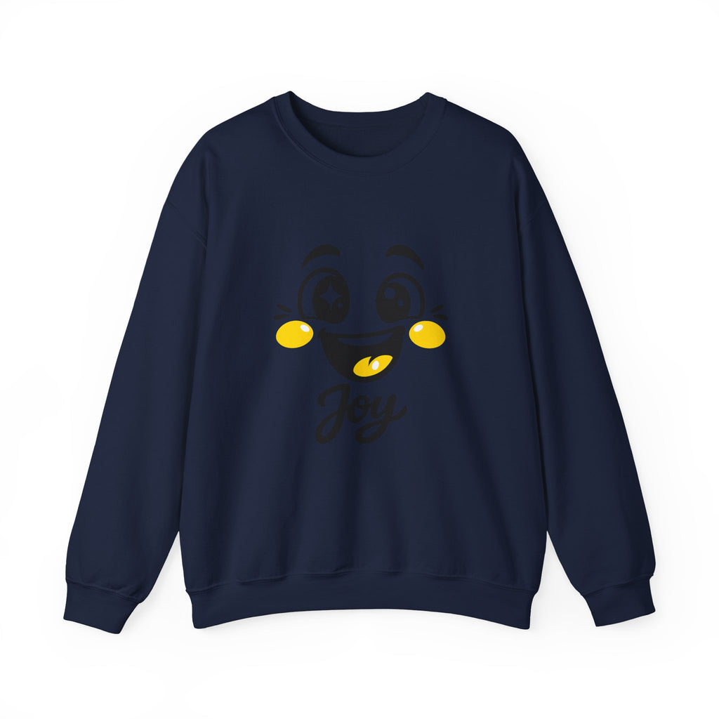 Joy Mood Face Sweatshirt | kawaii minimal, thick outline emoji cartoon