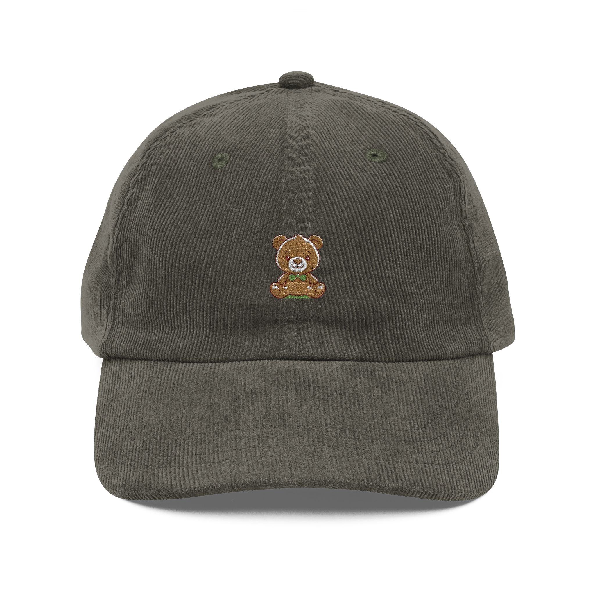 Happy Teddy Vintage Corduroy Cap (Embroidery)