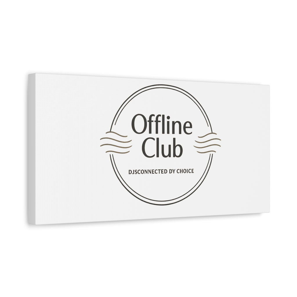 Offline Club Badge Canvas, Digital Detox emblem, log off, no notifications