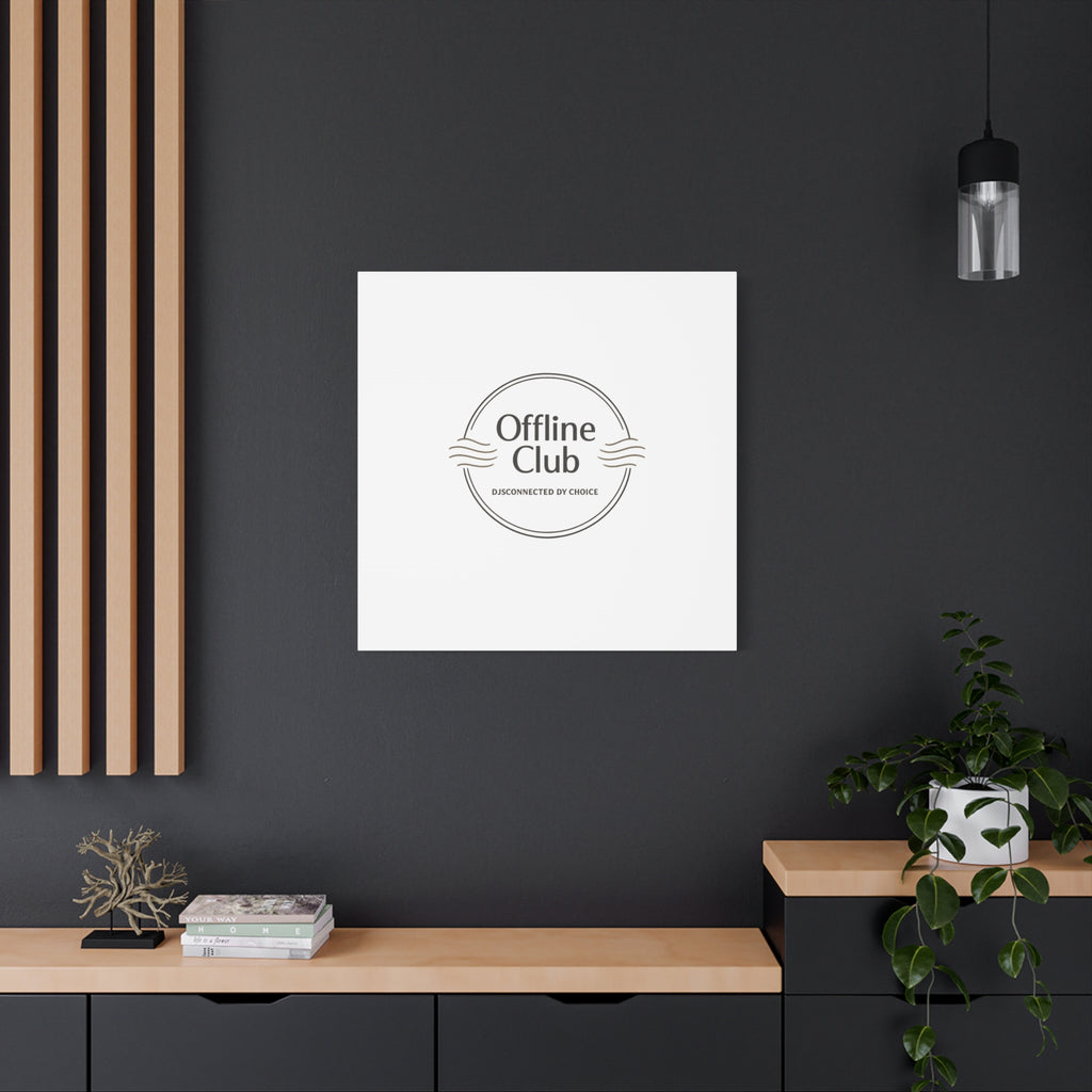 Offline Club Badge Canvas, Digital Detox emblem, log off, no notifications