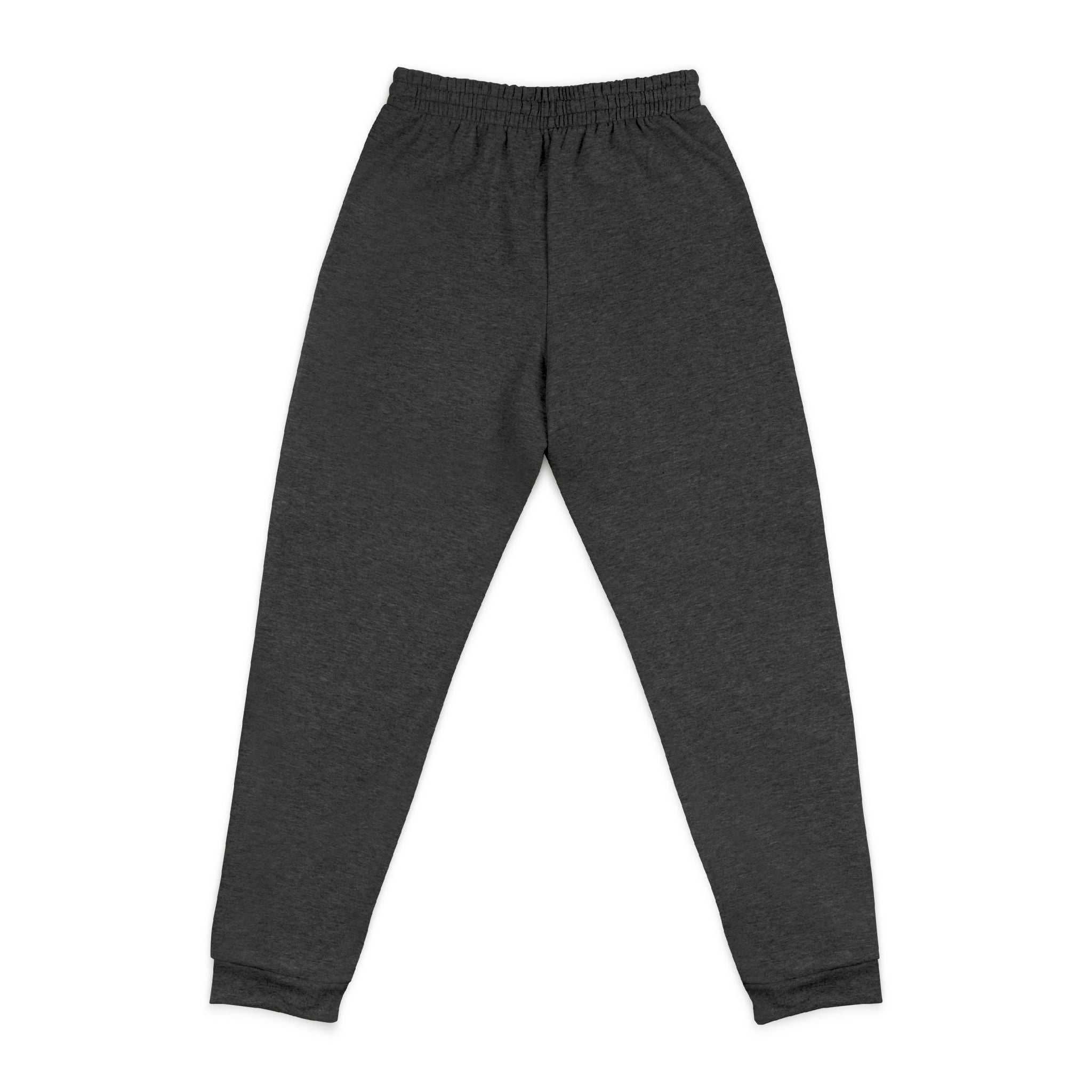 Happy Teddy Embroidered Charcoal Joggers — Cozy Casual Sweatpants with Small Gold Crest
