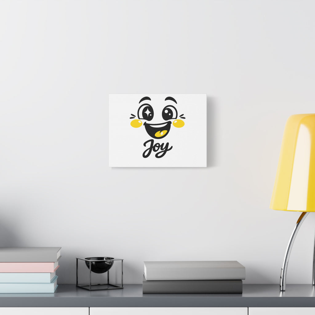 Joy Mood Face Canvas | kawaii minimal, thick outline emoji cartoon