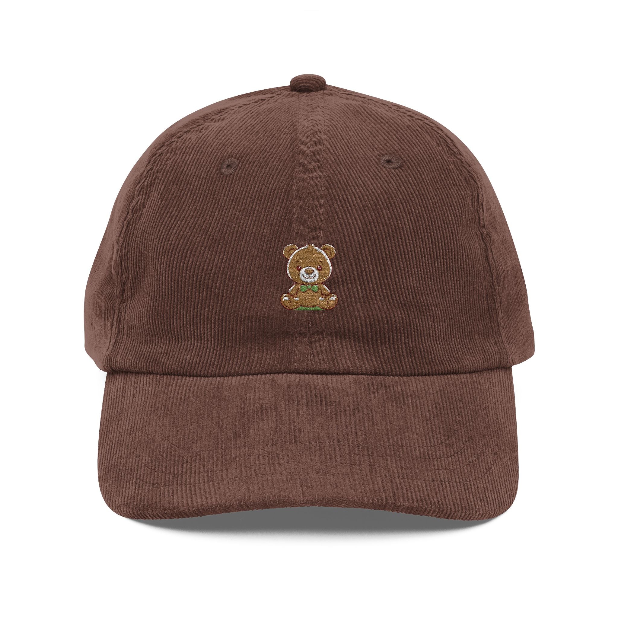 Happy Teddy Vintage Corduroy Cap (Embroidery)