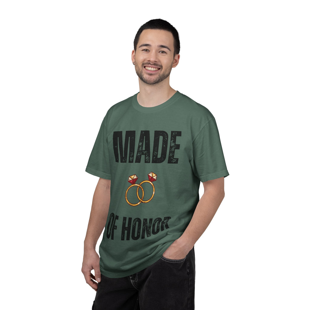 Made of Honor T‑Shirt — Maid of Honor Bridal Party Tee with Wedding Rings