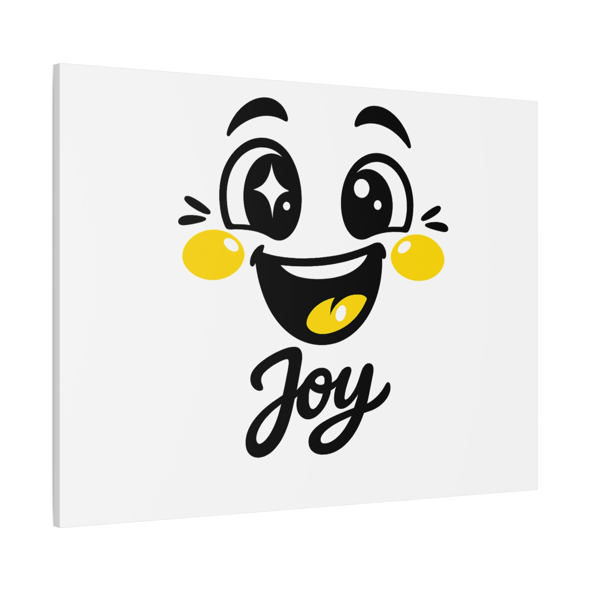 Joy Mood Face Canvas | kawaii minimal, thick outline emoji cartoon