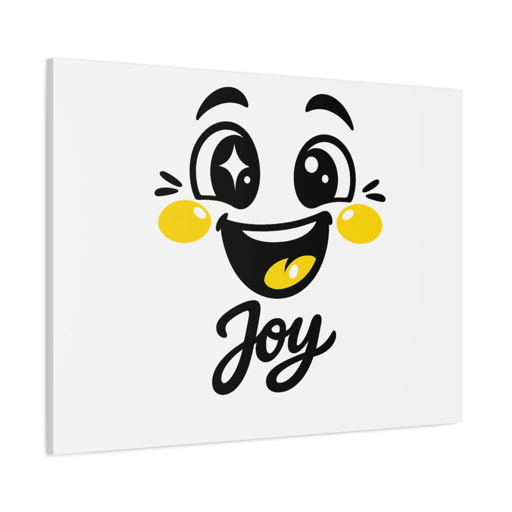 Joy Mood Face Canvas | kawaii minimal, thick outline emoji cartoon