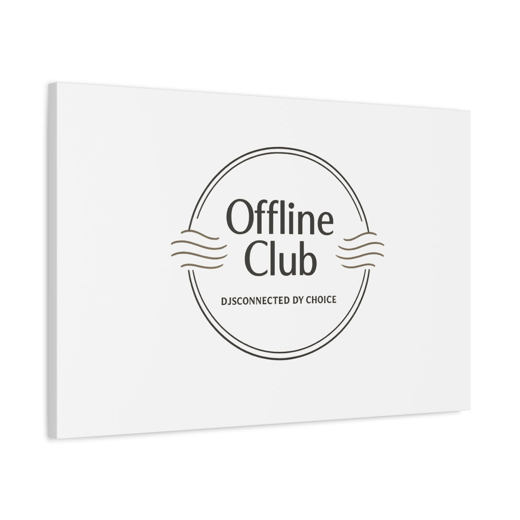 Offline Club Badge Canvas, Digital Detox emblem, log off, no notifications