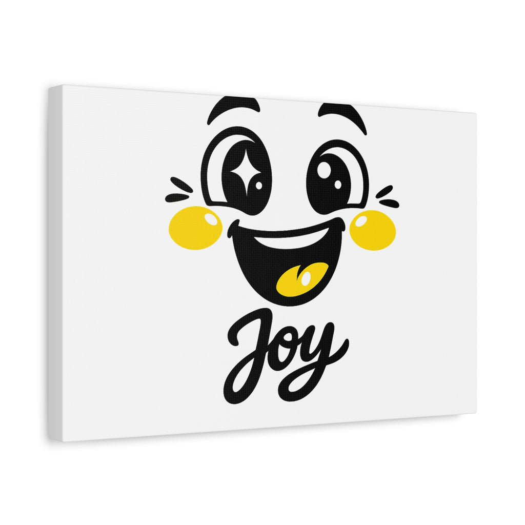 Joy Mood Face Canvas | kawaii minimal, thick outline emoji cartoon
