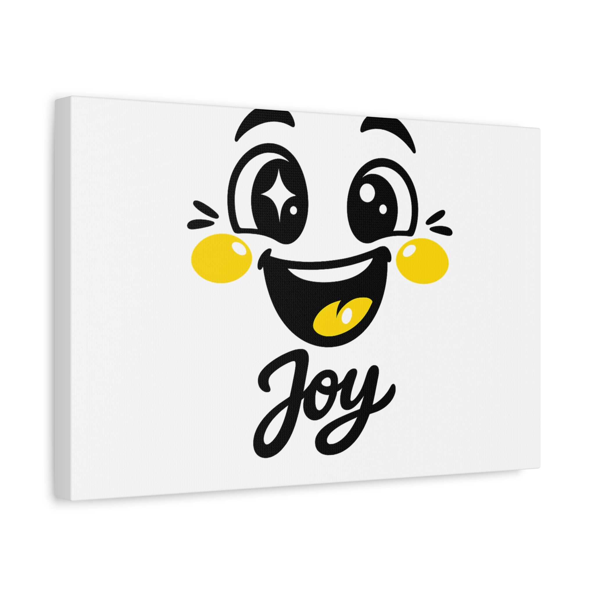 Joy Mood Face Canvas | kawaii minimal, thick outline emoji cartoon