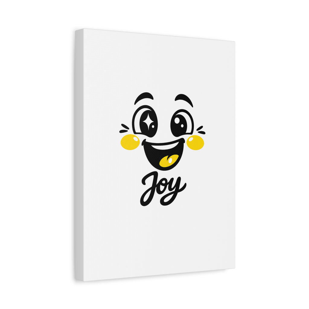 Joy Mood Face Canvas | kawaii minimal, thick outline emoji cartoon