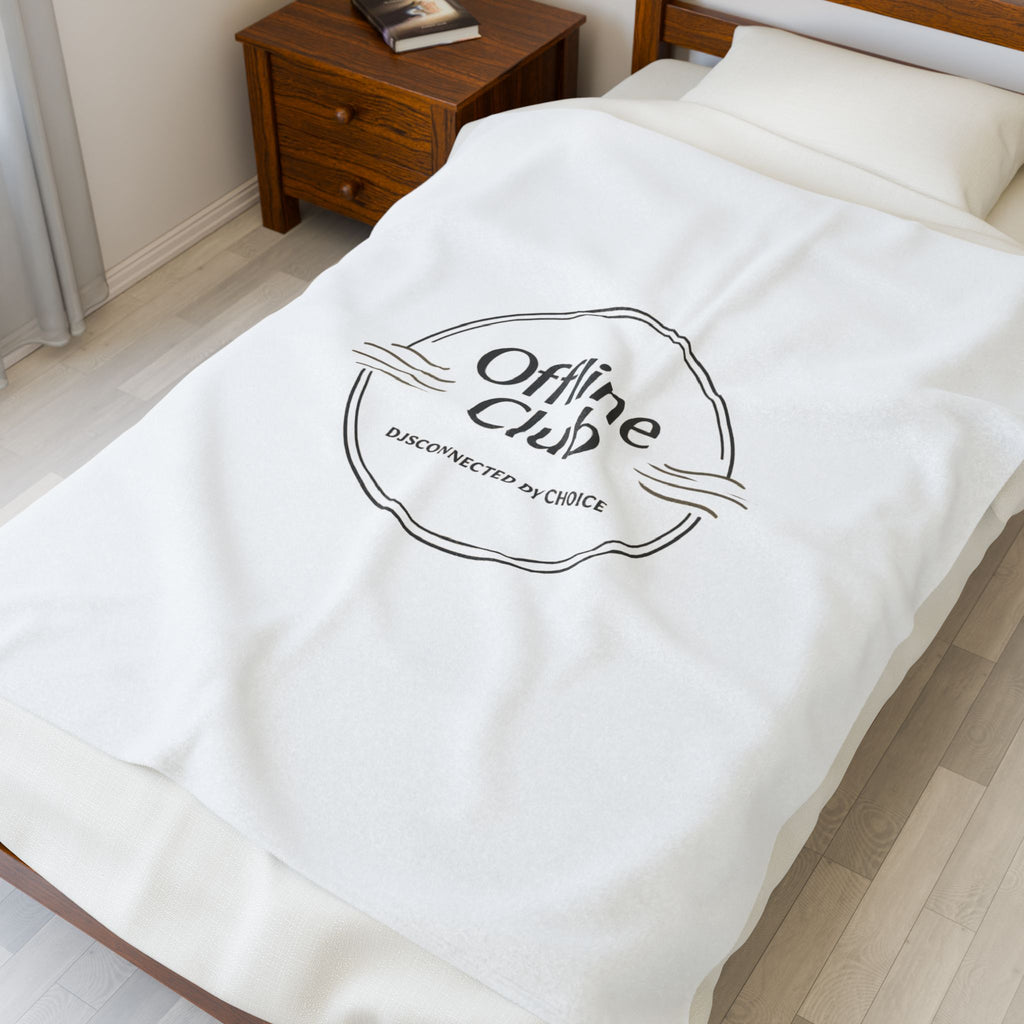 Offline Club Badge Velveteen Blanket | digital detox, log off