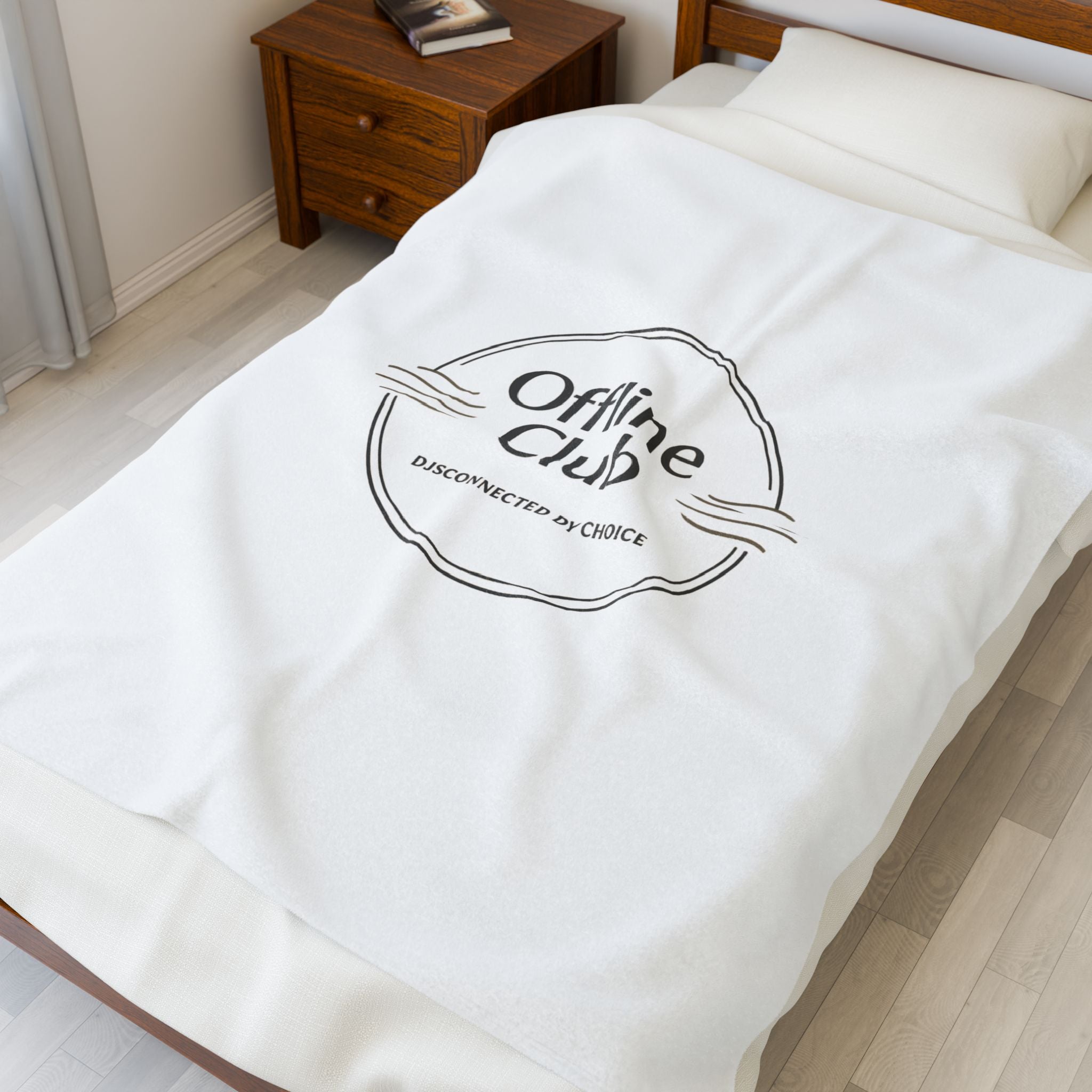 Offline Club Badge Velveteen Blanket | digital detox, log off