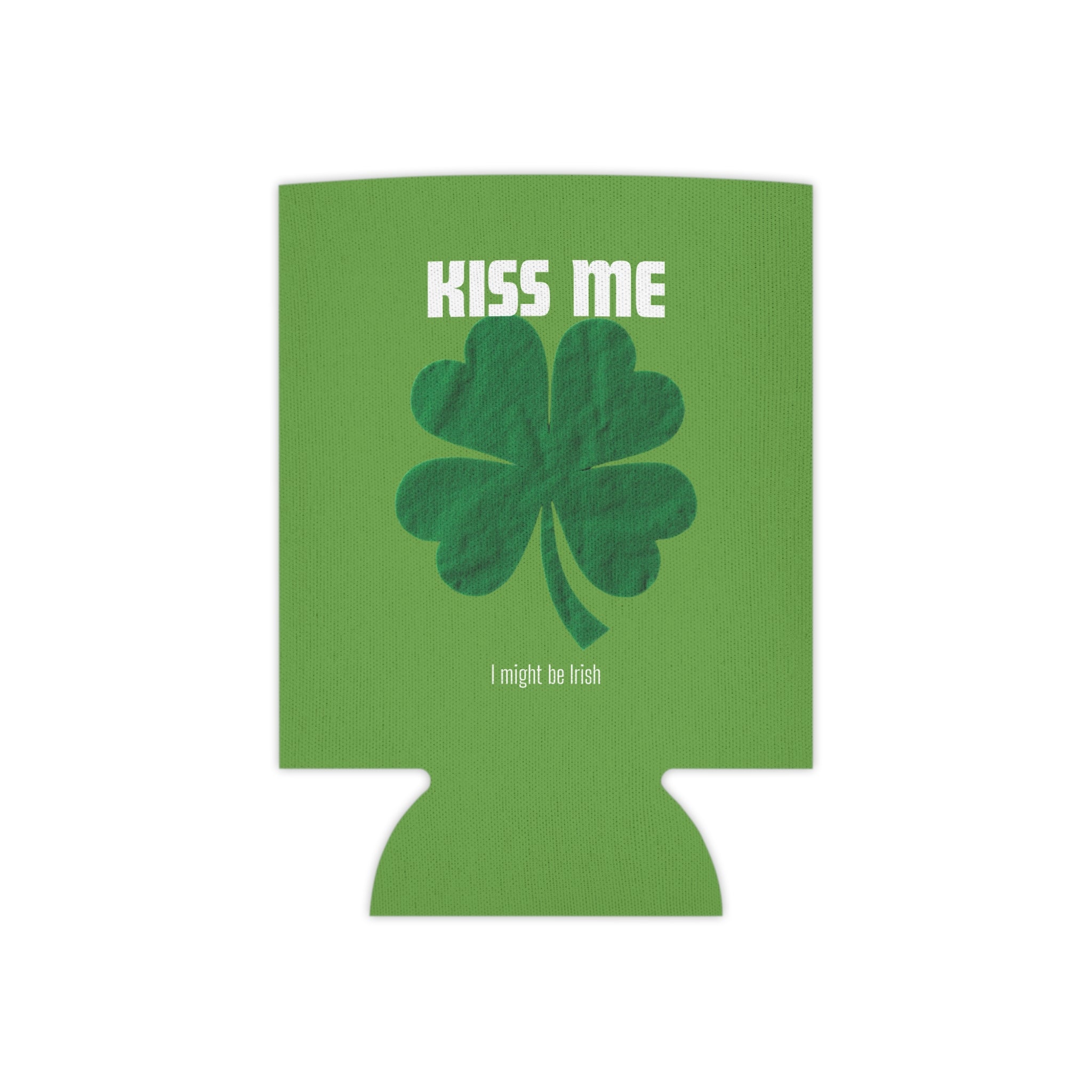Can Cooler - 'Kiss Me' Shamrock & Irish Flag St. Patrick's Day Can Koozie