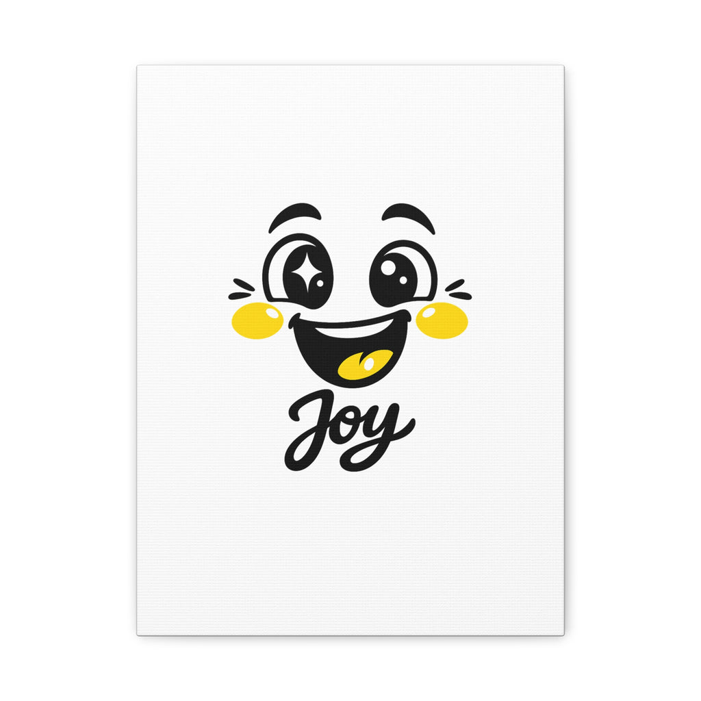 Joy Mood Face Canvas | kawaii minimal, thick outline emoji cartoon