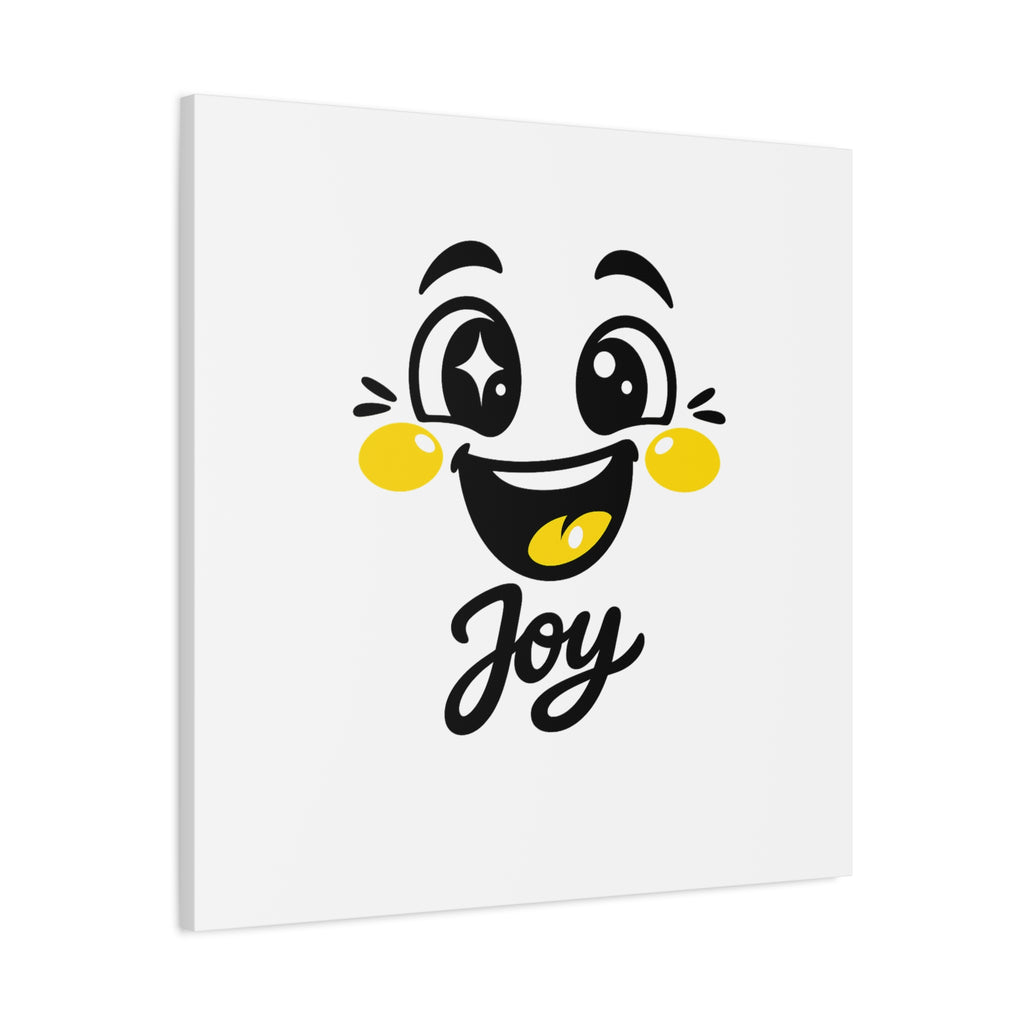 Joy Mood Face Canvas | kawaii minimal, thick outline emoji cartoon