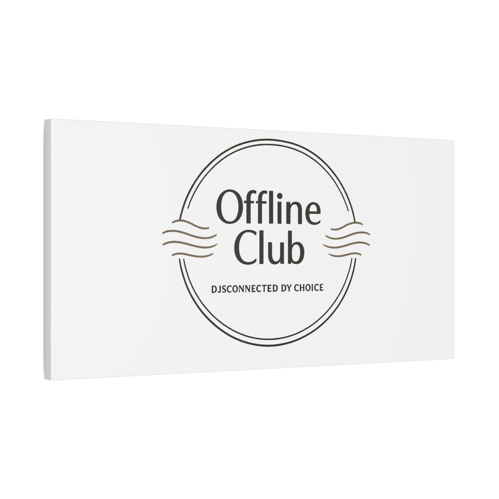 Offline Club Badge Canvas, Digital Detox emblem, log off, no notifications