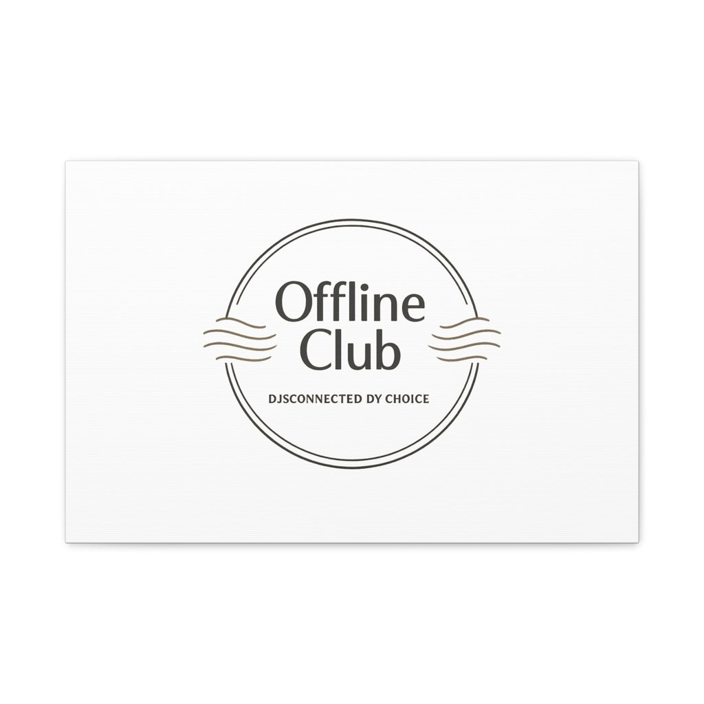 Offline Club Badge Canvas, Digital Detox emblem, log off, no notifications