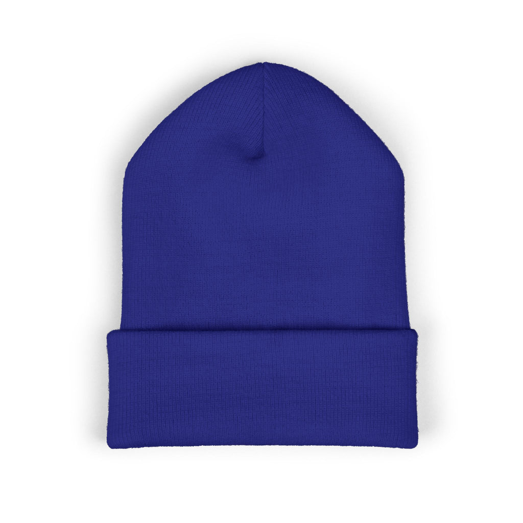 Happy Teddy Embroidered Cuffed Beanie — Cozy Cute Winter Hat