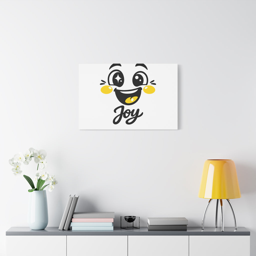 Joy Mood Face Canvas | kawaii minimal, thick outline emoji cartoon