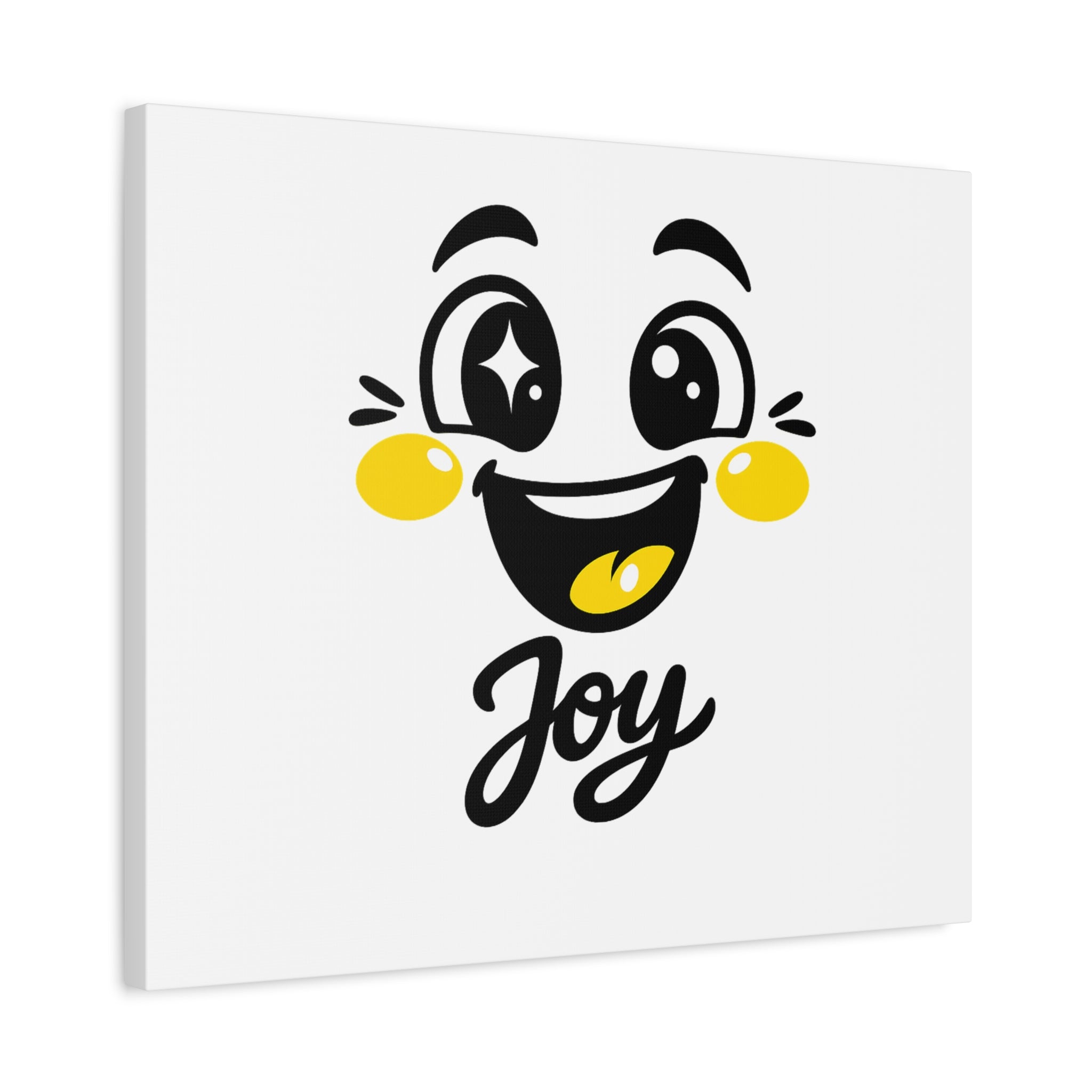 Joy Mood Face Canvas | kawaii minimal, thick outline emoji cartoon