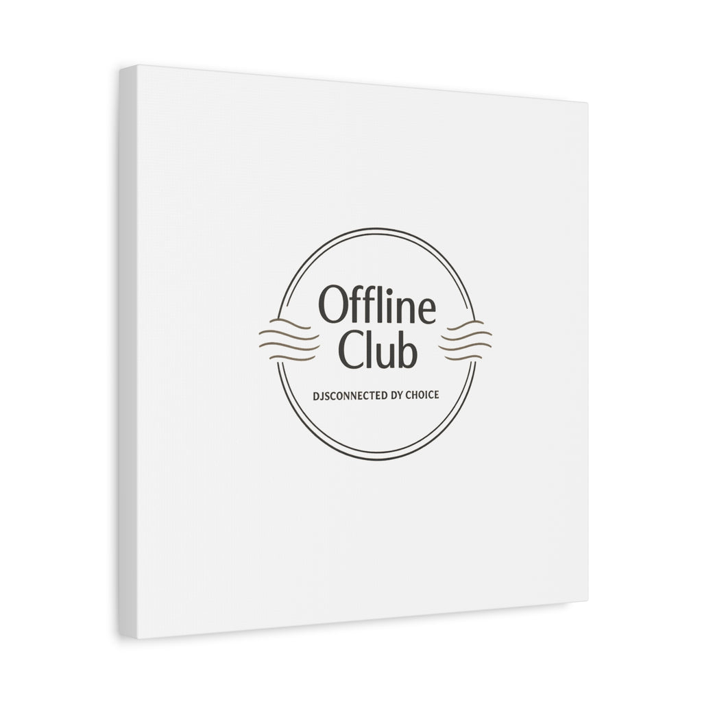 Offline Club Badge Canvas, Digital Detox emblem, log off, no notifications