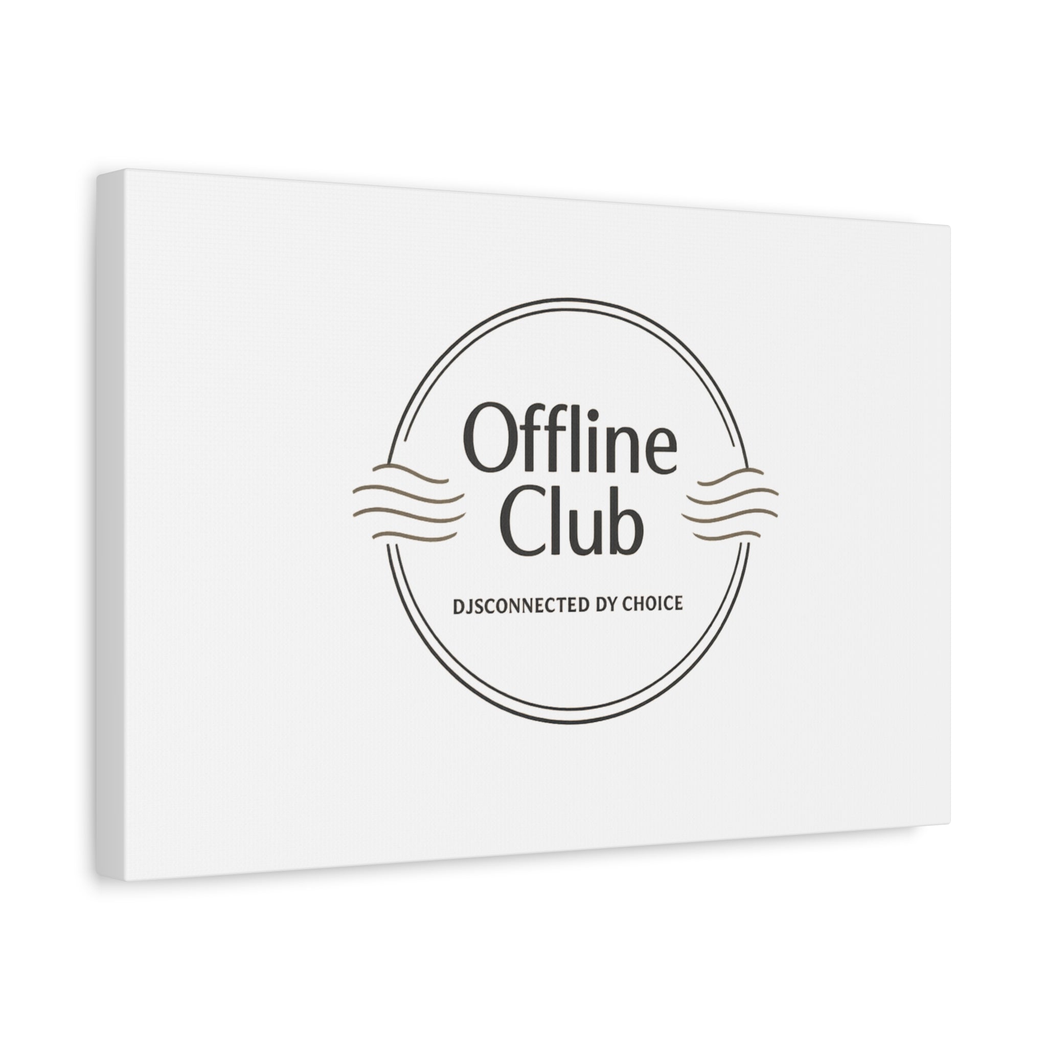 Offline Club Badge Canvas, Digital Detox emblem, log off, no notifications