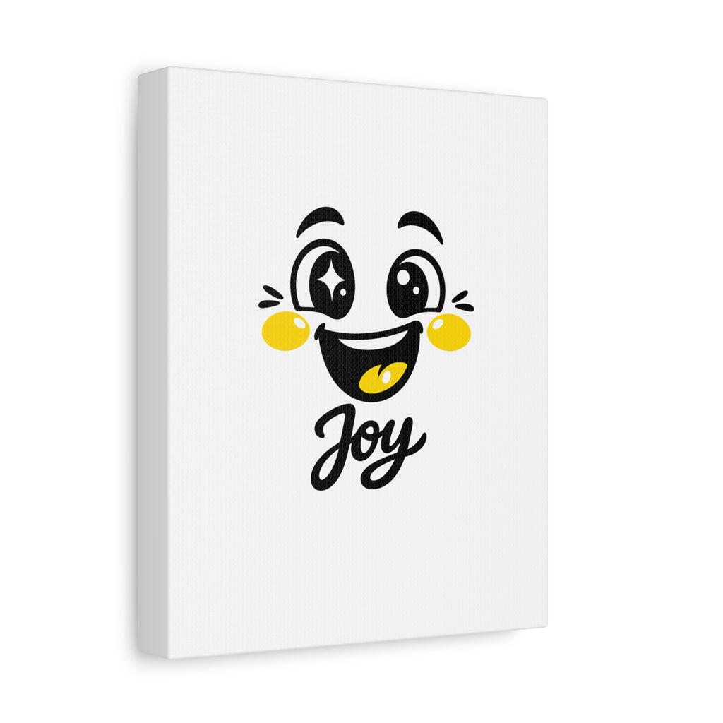 Joy Mood Face Canvas | kawaii minimal, thick outline emoji cartoon