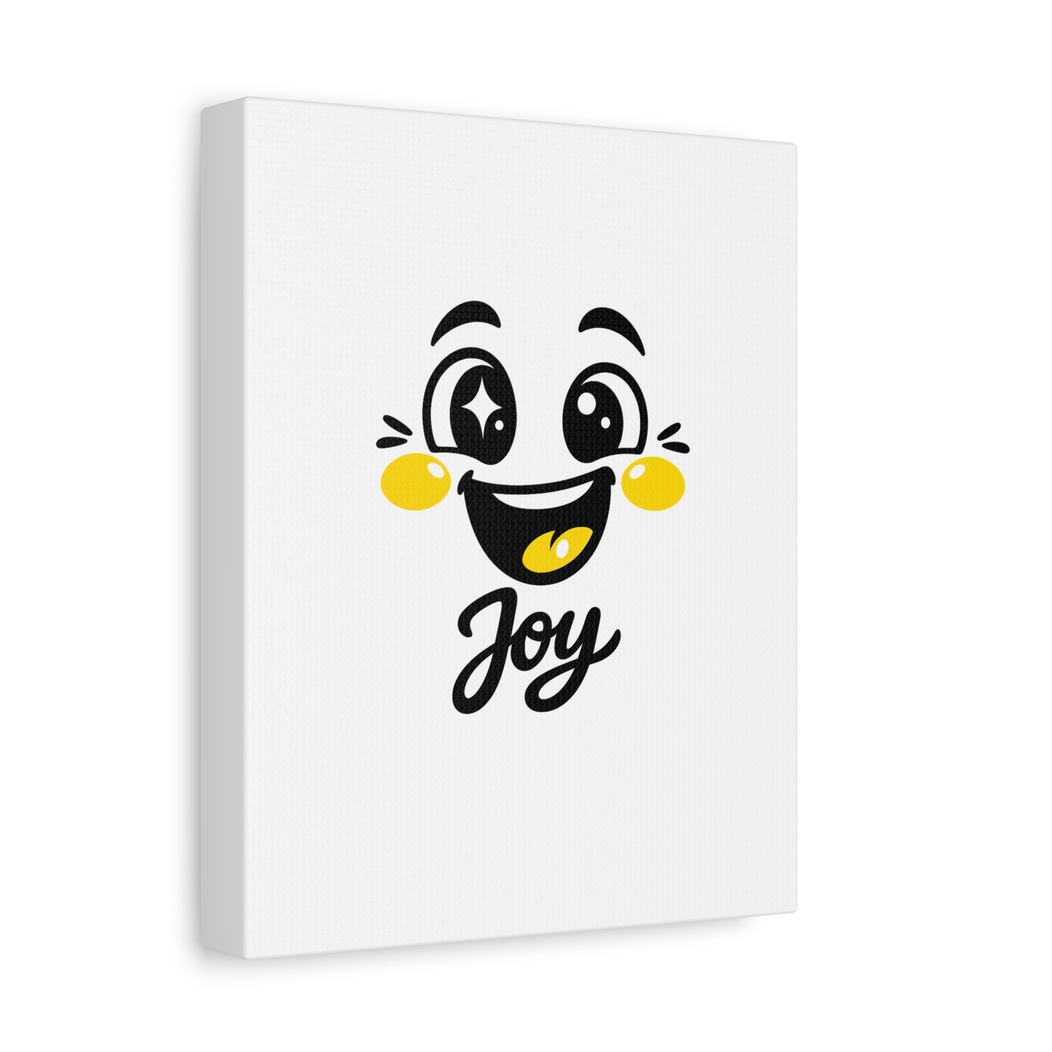 Joy Mood Face Canvas | kawaii minimal, thick outline emoji cartoon