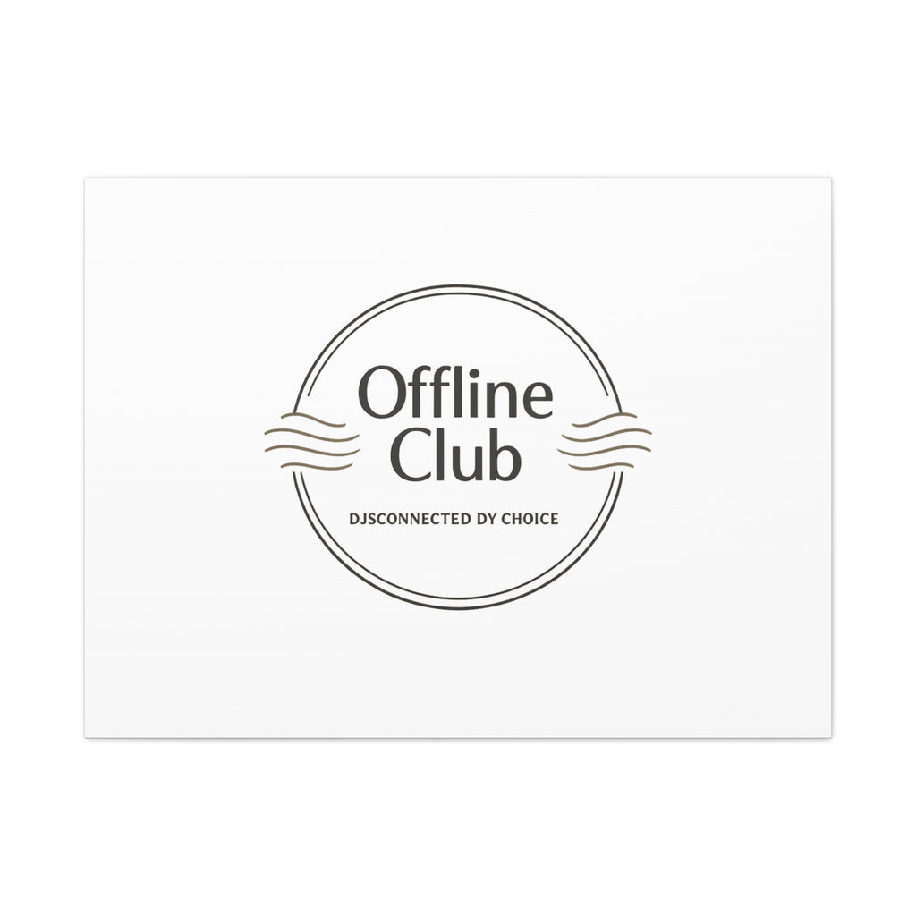Offline Club Badge Canvas, Digital Detox emblem, log off, no notifications