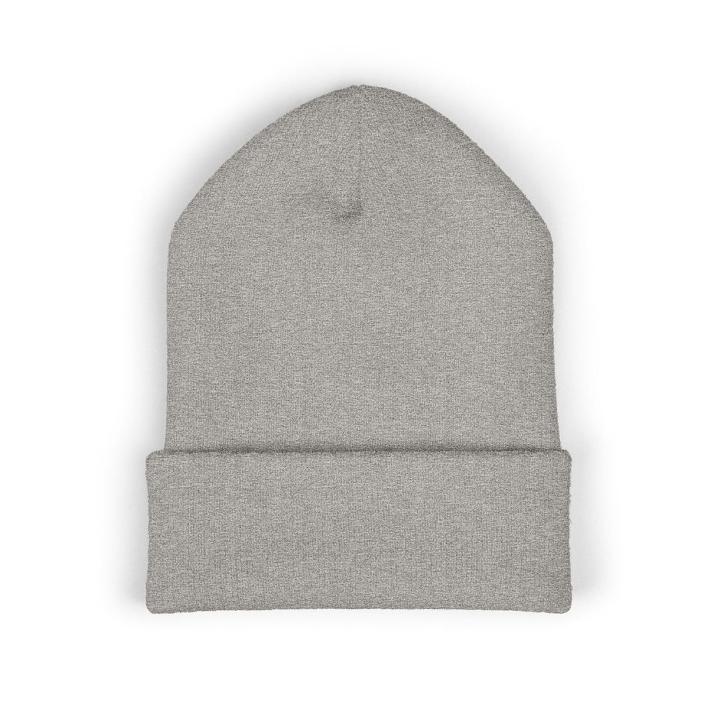 Happy Teddy Embroidered Cuffed Beanie — Cozy Cute Winter Hat