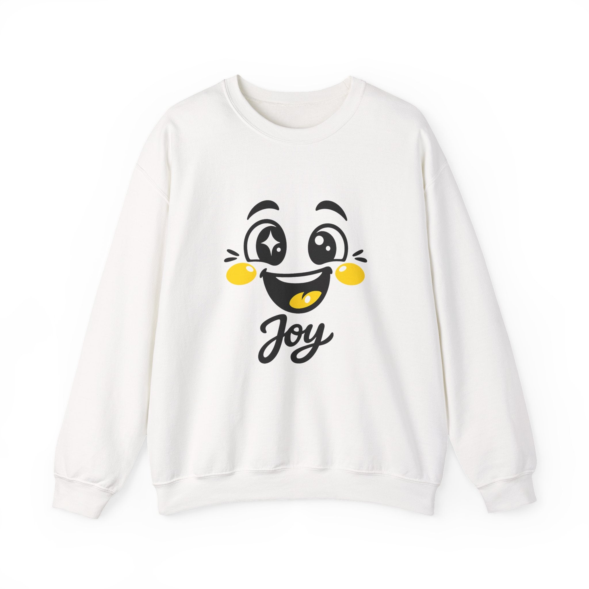 Joy Mood Face Sweatshirt | kawaii minimal, thick outline emoji cartoon