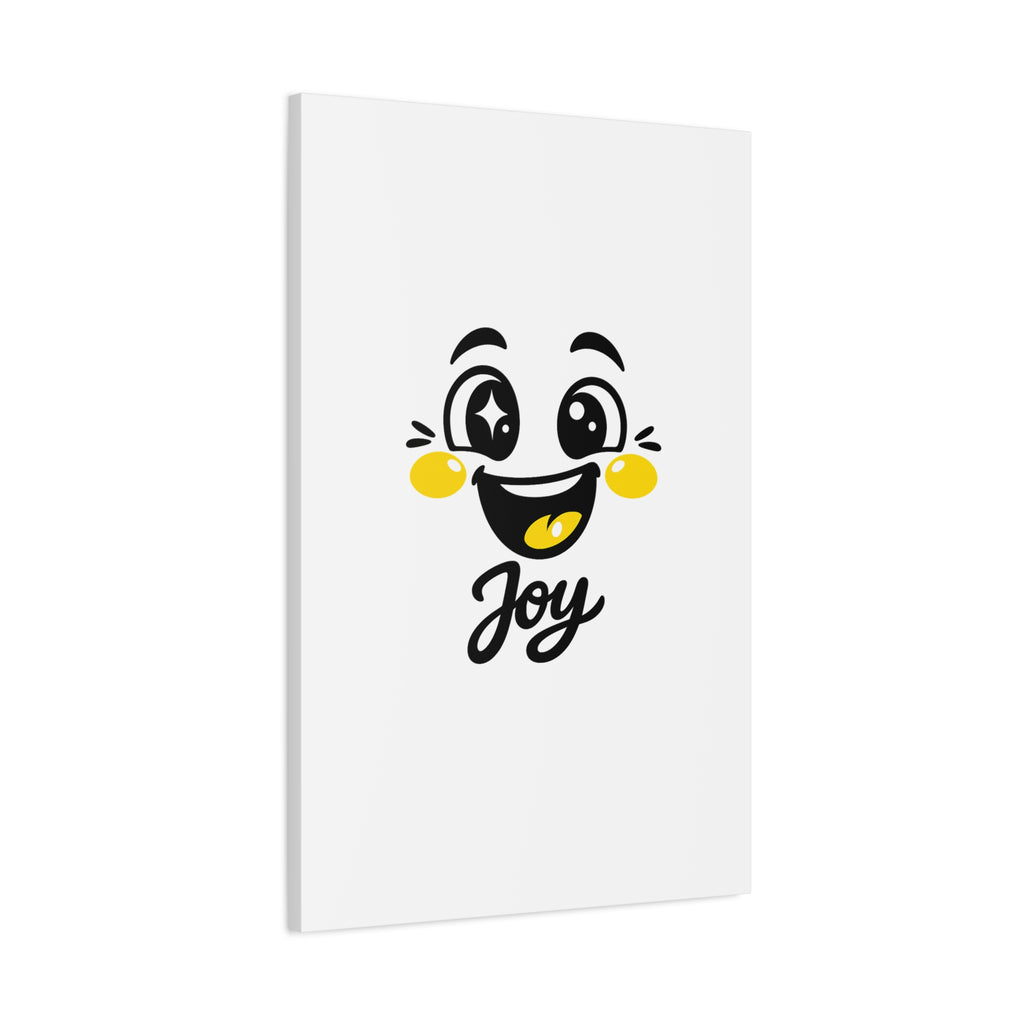 Joy Mood Face Canvas | kawaii minimal, thick outline emoji cartoon