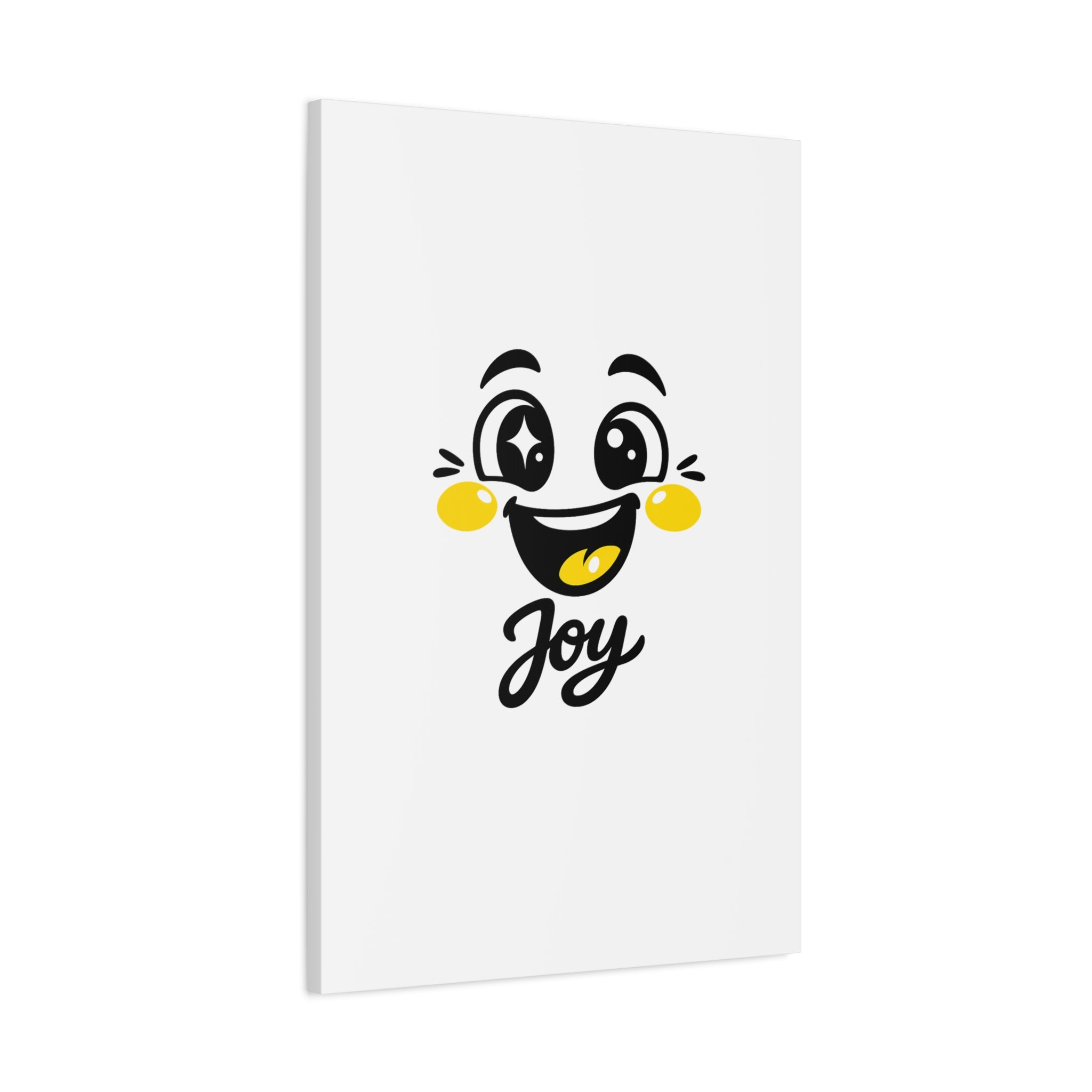 Joy Mood Face Canvas | kawaii minimal, thick outline emoji cartoon