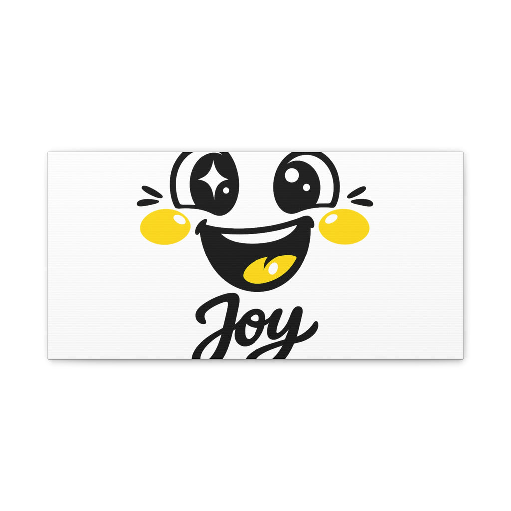 Joy Mood Face Canvas | kawaii minimal, thick outline emoji cartoon
