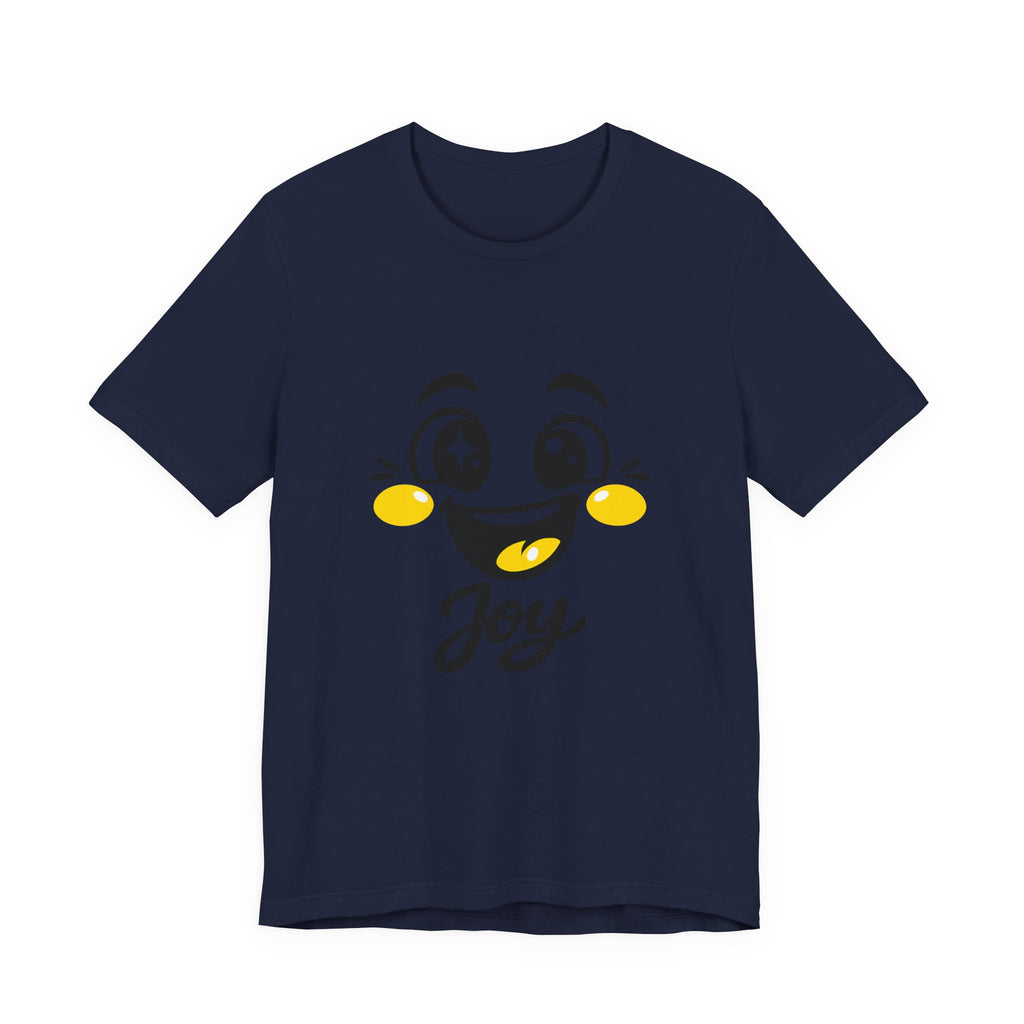 Joy Mood Face T-Shirt | kawaii minimal emoji cartoon, thick outline