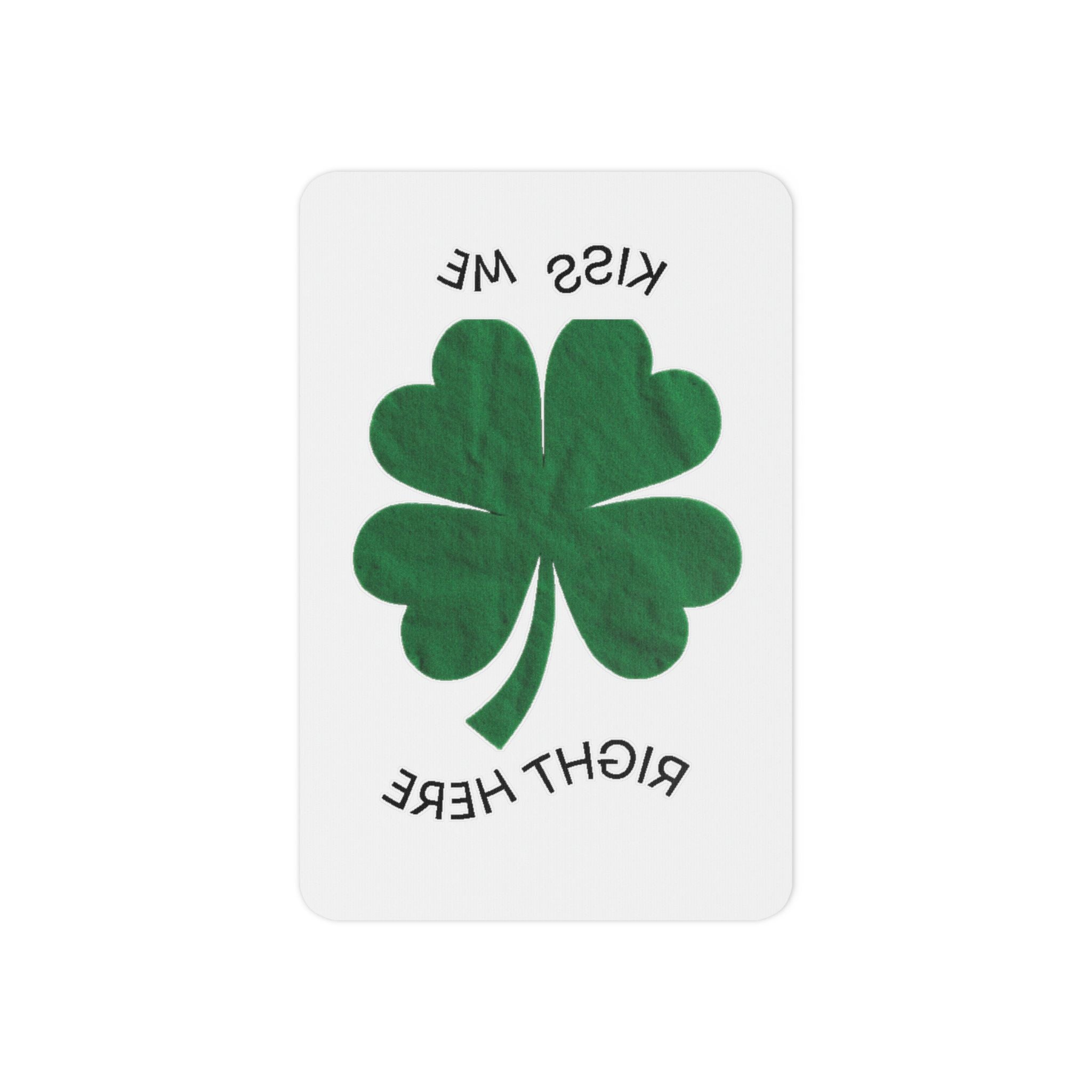 St. Patrick’s Day Shamrock Temporary Tattoos — 'Kiss Me Right Here' Design