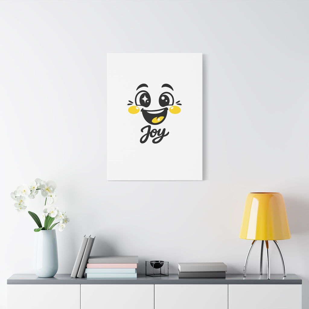 Joy Mood Face Canvas | kawaii minimal, thick outline emoji cartoon