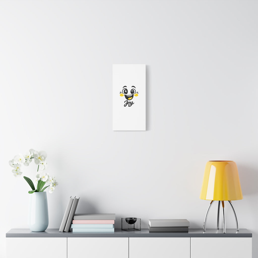 Joy Mood Face Canvas | kawaii minimal, thick outline emoji cartoon