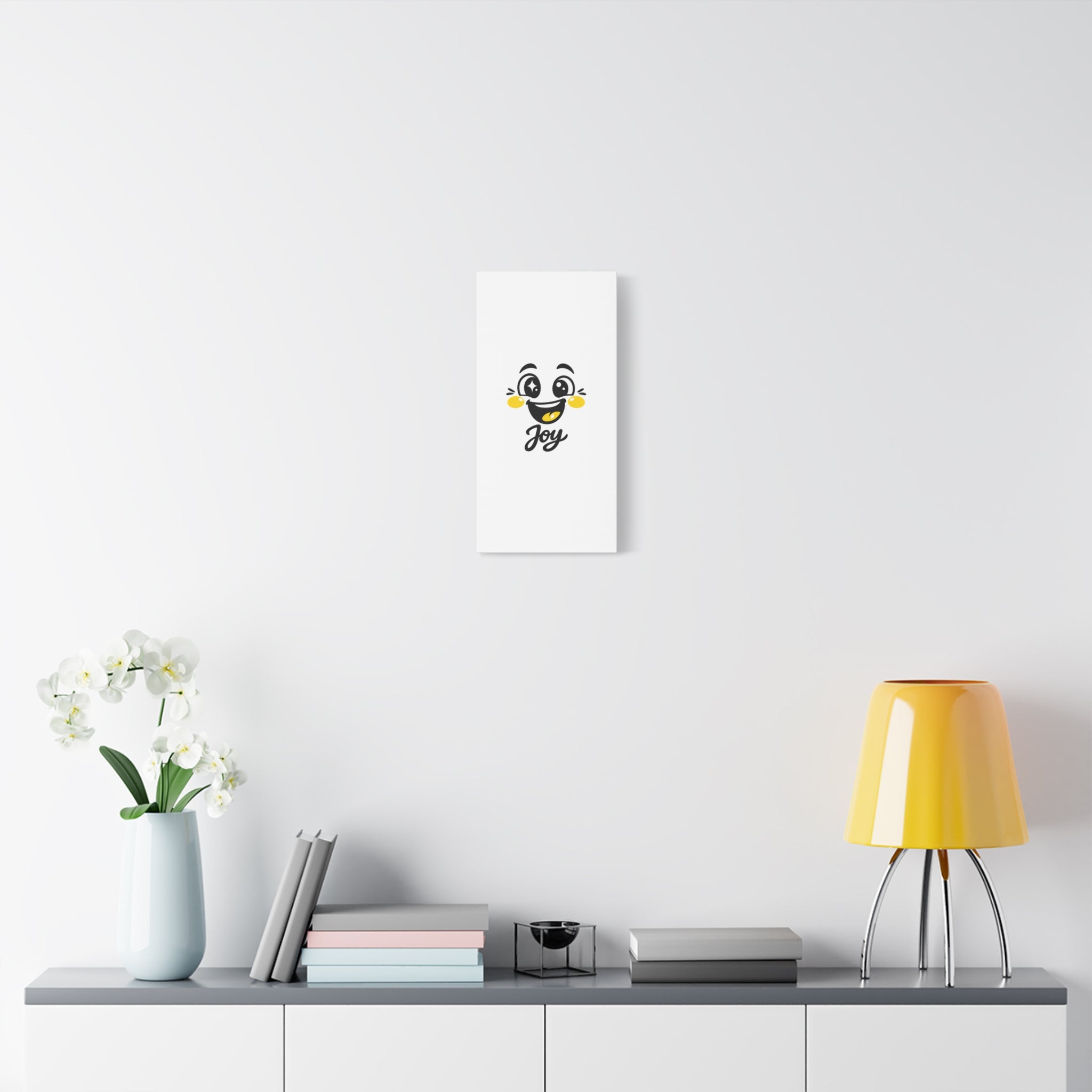 Joy Mood Face Canvas | kawaii minimal, thick outline emoji cartoon
