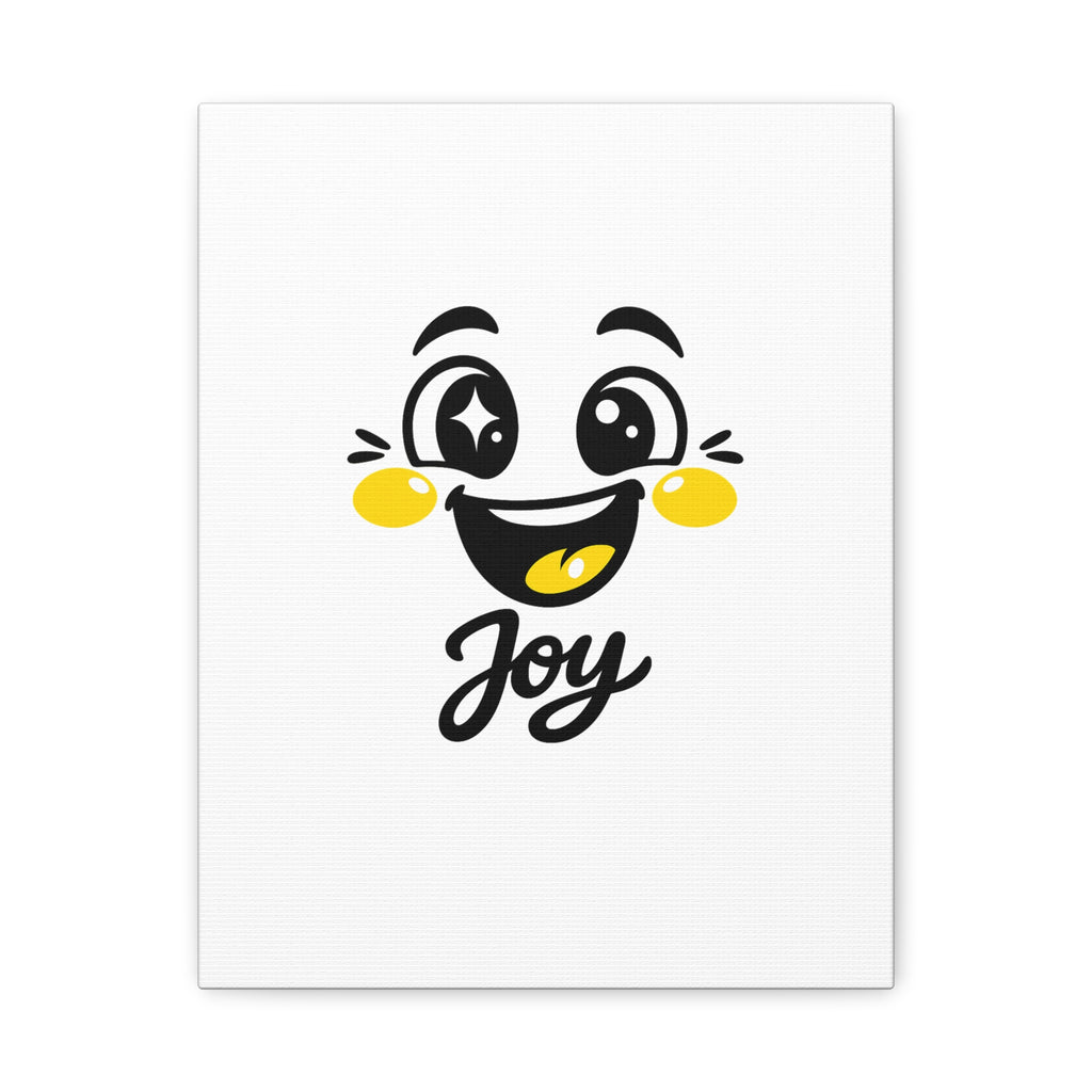 Joy Mood Face Canvas | kawaii minimal, thick outline emoji cartoon